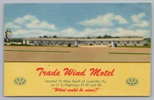 Postcard Trade Winds Motel Valley Station Louisville Kentucky Unposted