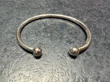 Der massive 925 Sterling Silber Open Ball End Herren Drehmoment Armreif Armband 21,4g