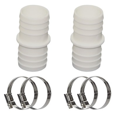HAF 2x Schlauchverbinder 32 x 32mm inkl. 4x Schlauchschellen für Pool Schläuche