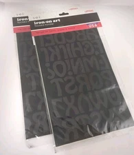 New S.E.I. Flocked Iron-On Transfer 3-Inch Sports Letters Black 2 Pack (2B2) SEI