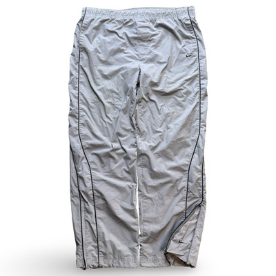 Nike Vintage 90s Baggy Trackpants Streetwear Light Grey Black Size L
