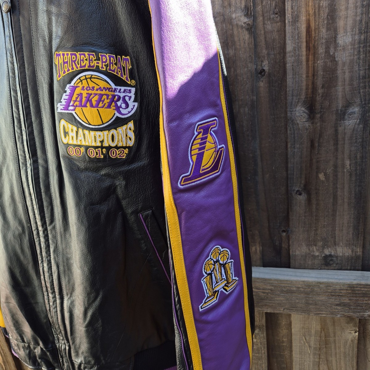 Vintage Los Angeles Lakers 3-Peat Leather Jacket Kobe Bryant And