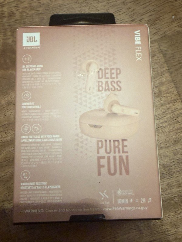 JBL Vibe Flex True Wireless Bluetooth In-Ear Earbuds Pink Water Resistant Mic