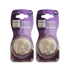 2 Pack Philips Avent Natural Response Nipples 0m+ Flow 1 Baby Bottle Teats BPA F