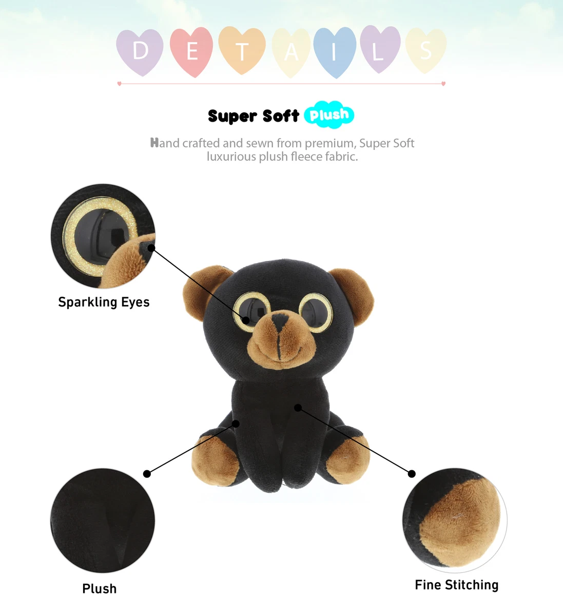 Teddies with big sparkly on sale eyes