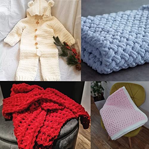 Velvet Chenille Blanket amigurumi Yarn for Crocheting and 1 Skein 1150 - Cream - Picture 6 of 7