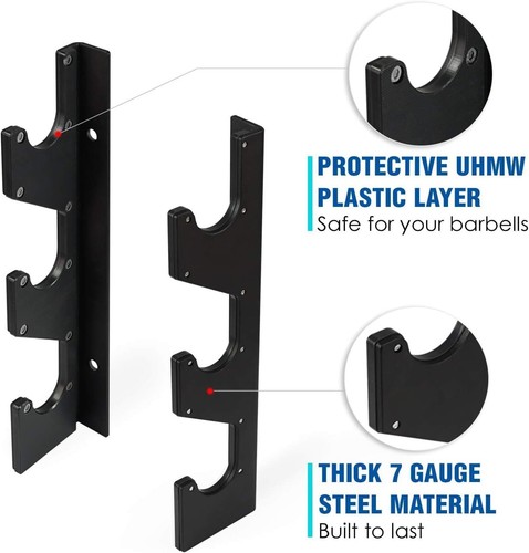 Vertical Barbell Storage Rack - Durable Olympic Holder with Protective Padding - Picture 5 of 9