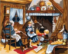 "Evening" Printed Needlepoint Tapestry Canvas 11552