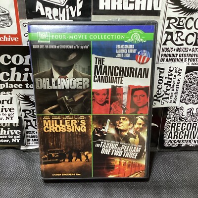 DILLINGER-MANCHURIAN CANDIDATE-MILLER'S CROSSING-TAKING OF PELHAM (DVD, 4-Discs)