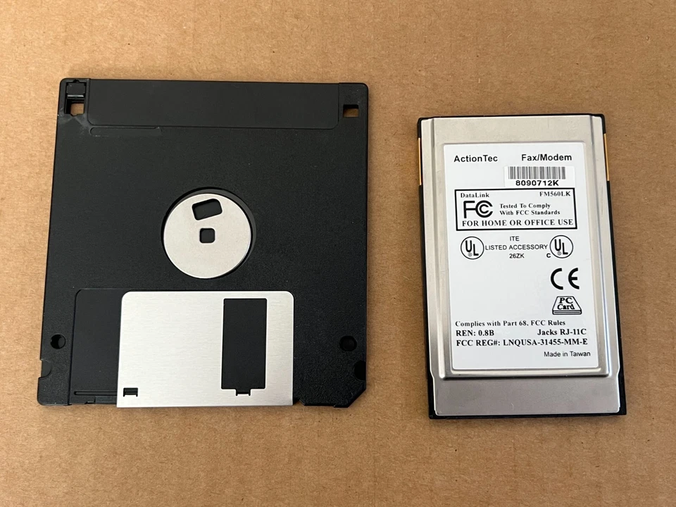 ActionTec FM560LK DataLink 56K 传真/调制解调器 PCMCIA PC 卡带安装软盘 — 第 2/2 张图片