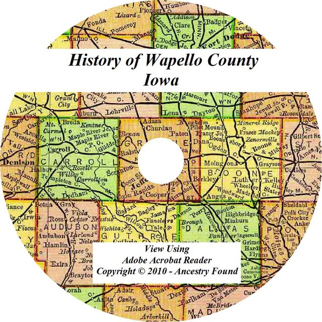 1901 History Genealogy Of WAPELLO COUNTY IOWA Ottumwa Eddyville IA 