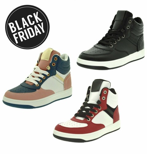Scarpe sportive ecopelle sneakers alte da ginnastica colorate con lacci  moda 837 | eBay