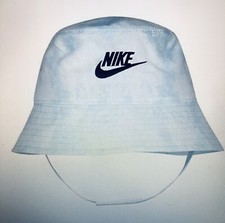 Nike Swoosh Dry Toddler Kids Printed Bucket Blue/White Hat UPF 40 Size 2-4T NEW