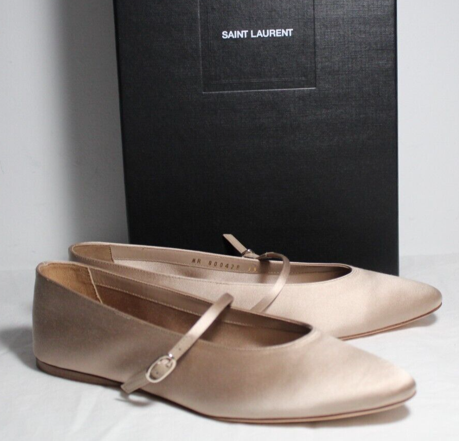 Ballerine Saint Laurent Mary Jane nuove con scatola pernice rosa Gio raso crepe 39