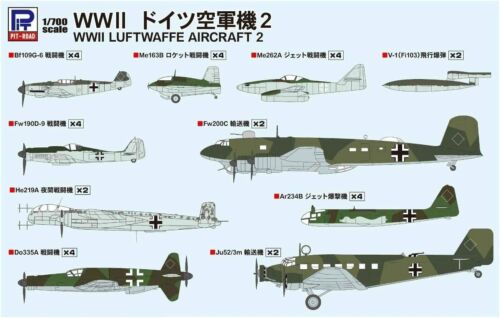 Pit Road 1/700 Skywave Series World War II Luftwaffe Aircraft 2 Plastic Model - Picture 1 of 5