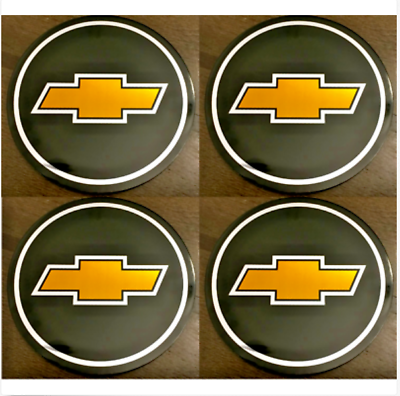 2.5In Wheel Center Hub Caps Covers Emblem Bowtie Logo Badge Decal for Chevy 4pcs
