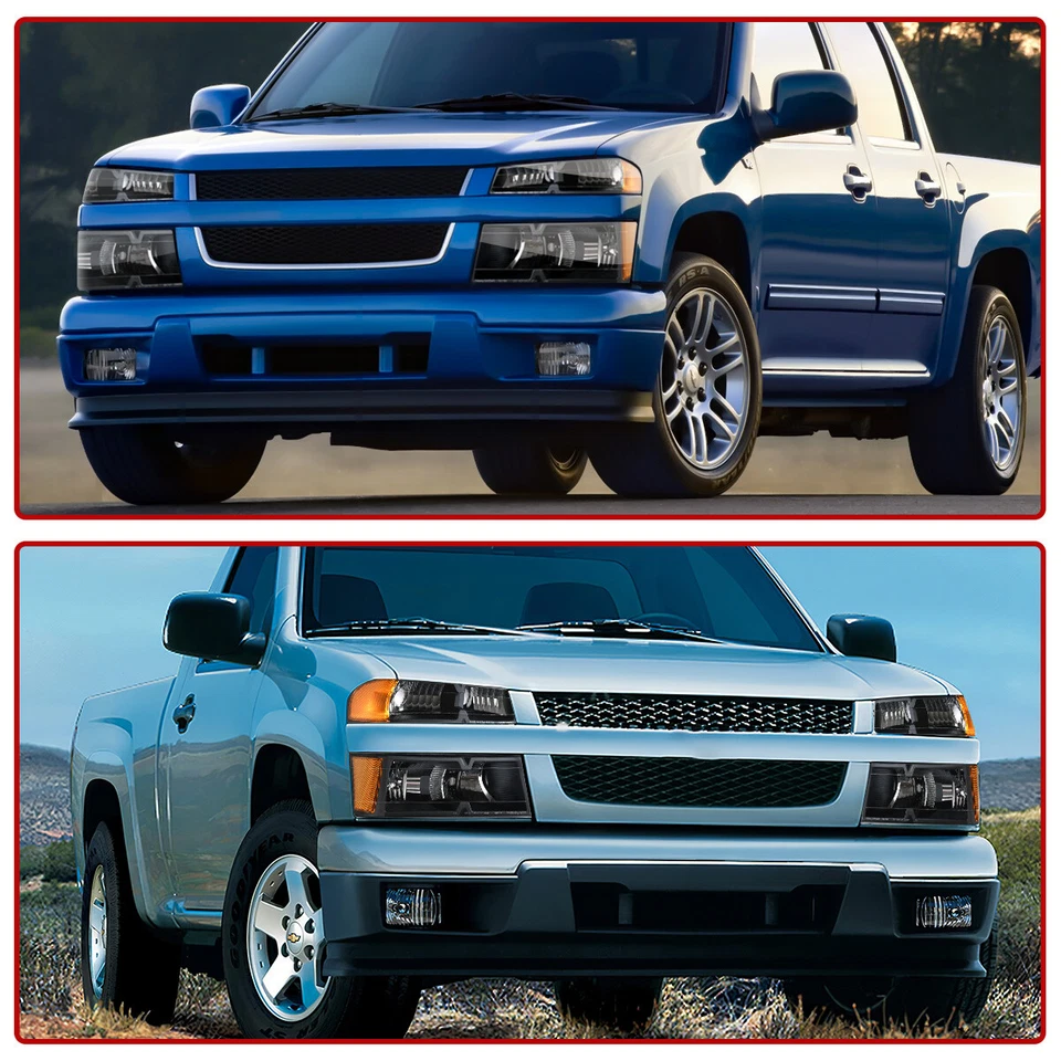 Черные фары + бампер лампы для 2004-2012 Chevy Colorado GMC Canyon фары - Изображение 2 из 4