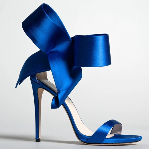 Trend Women's Sandals Big Bowtie Decroted Ladies High Heels Bridal Shoes - Foto 6 di 20
