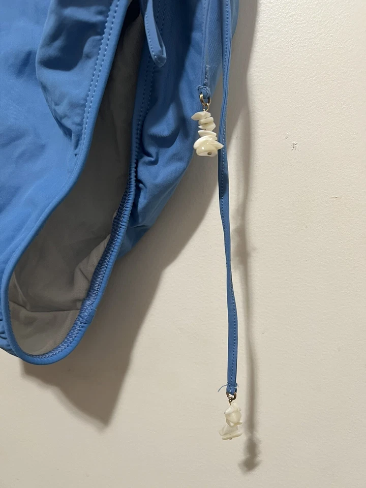 Lauren Ralph Lauren Azul Acanalado Una Pieza Talla 10 Detalle Cuentas Foto 4 de 4