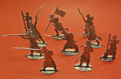 Plats d'étain - Zinnfiguren - Flat tin - 10 soldats danois première guerre 1914