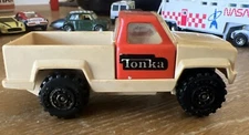 Vintage  4"  Tonka Orange & Beige Pickup  truck  #086 Made In USA #ty