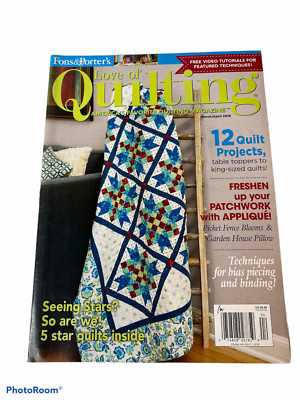 Love of Quilting Magazine March April 2016 Patchwork Quilt Star Bias Piecing