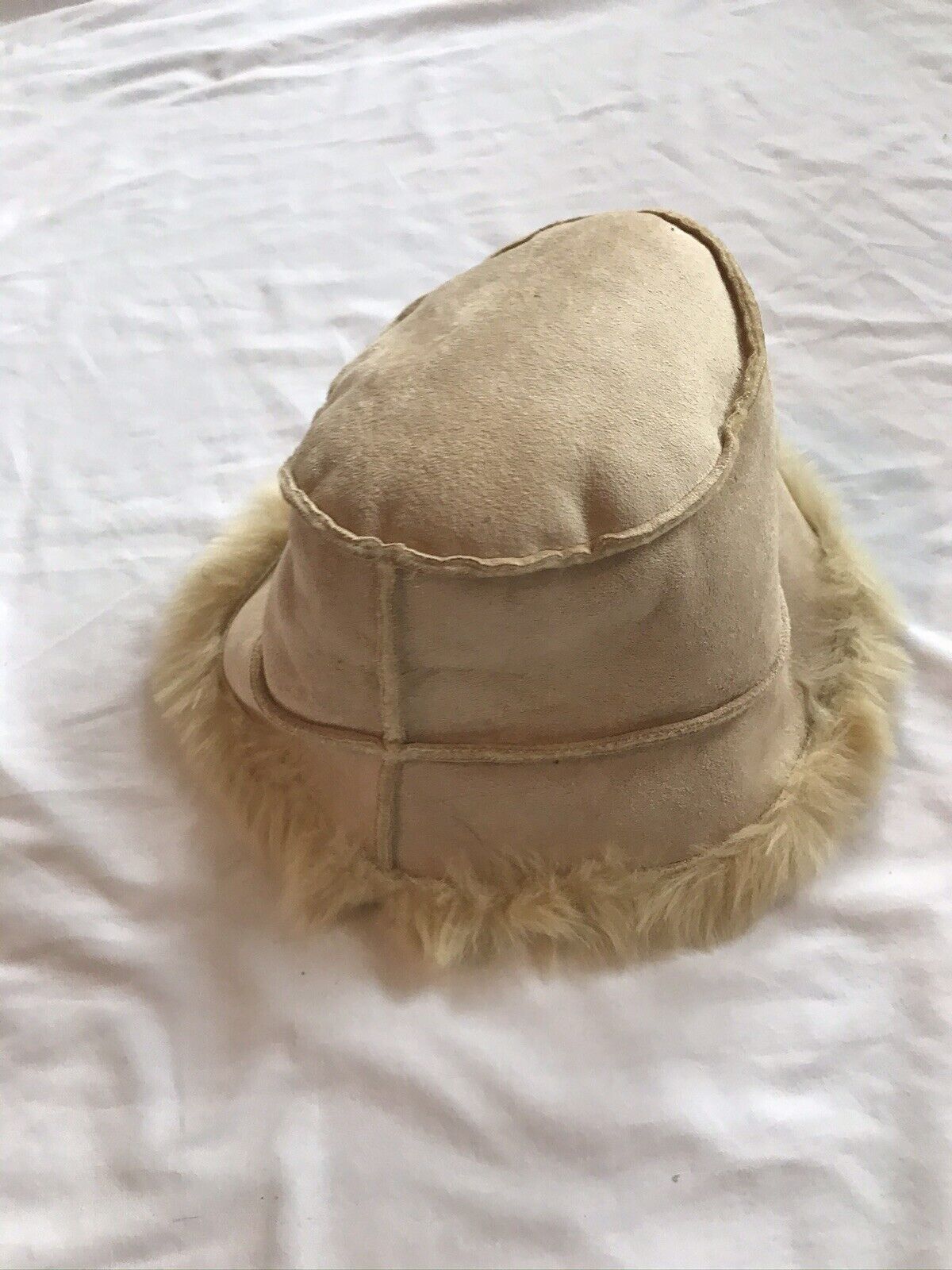 Women’s Faux Suede Bucket Hat Faux Fur Lined - image 1