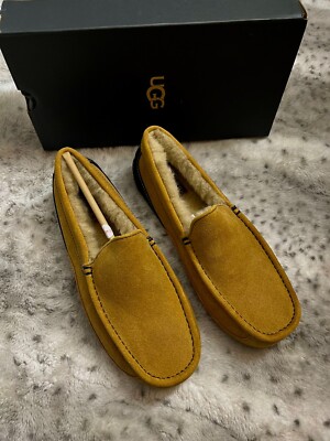 UGG ASCOT Suede LOAFER / Slippers in Chestnut w/ Navy Trim  display picture 1