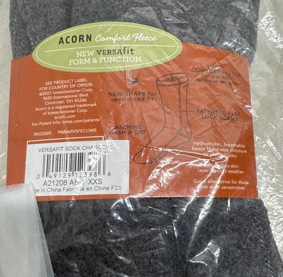 Calcetines Acorn Comfort Fleece Versa Fit NUEVOS con etiquetas ~ Talla XXS Foto 3 de 3