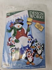 Design Works Craft Felt Stocking Kit Snowman Penguins Sequin