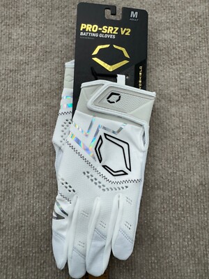 Evo Shield Pro SRZ V2 White Batting Gloves Adult Size Medium