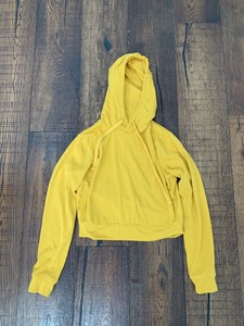 mustard yellow crop hoodie