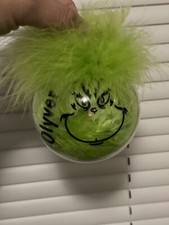 Grinch Christmas ornament. Set Of Four. I can personalise