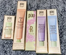 Lot Of (5) Pixi by Petra Skincare Products. Glow Tonic, Peel&polish, Rose Oil…