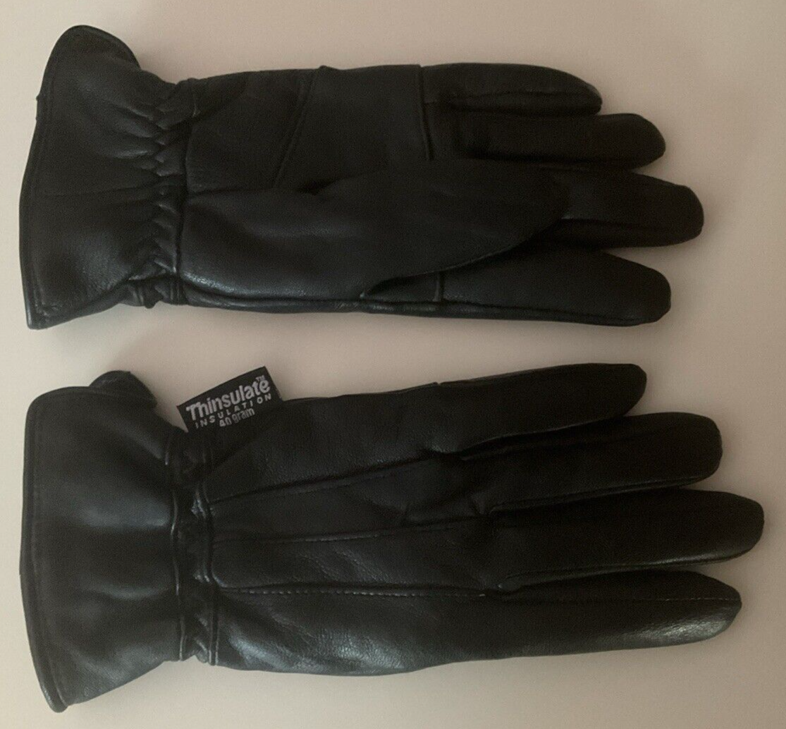 Dorfman Pacific Women's Sz S/M Black Leather Fleece Lined