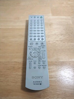 CLEAN!  GENUINE Sony RM-SS251R AV System 3 Remote Control