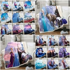 3D Print Frozen Elsa Anna Fleece Blanket Soft Warm Sofa Bed Fluffy Thick Throw