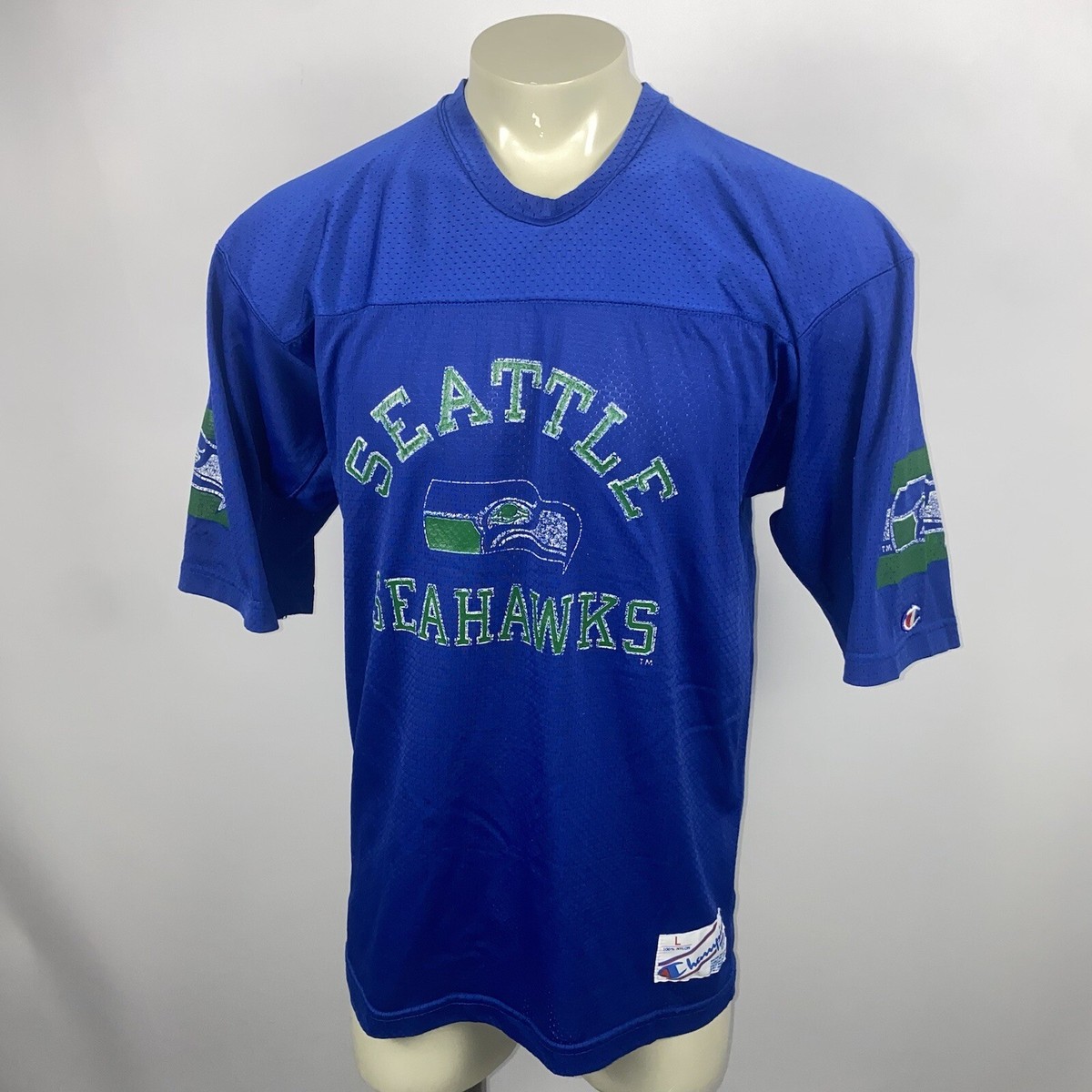 Vintage Seattle Seahawks Champion Jersey Football 80s Vtg Mesh