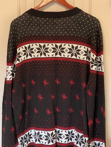 Maglione The Beatles Ufficiale Fan Club Nero Rosso Bianco XL Regalo Natale Festività - Foto 6 di 10
