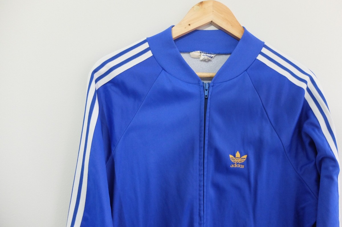 Vintage Adidas tracksuit jacket trefoil 70s/80s Blue Ventex Vintage Adidas tracksuit jacket trefoil 70s/80s Blue Ventex