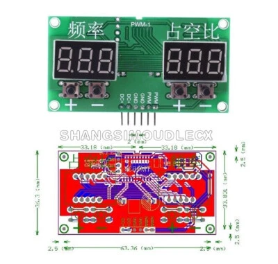 0-99% 6Hz-100KHz PWM Pulse Frequency Square Wave Signal Generator Duty Cycle - Bild 1 von 4