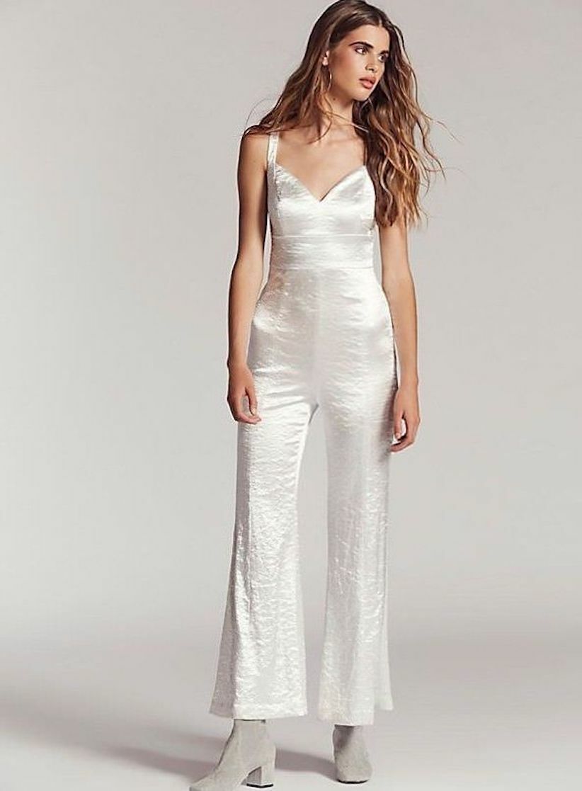 silver satin jumpsuit