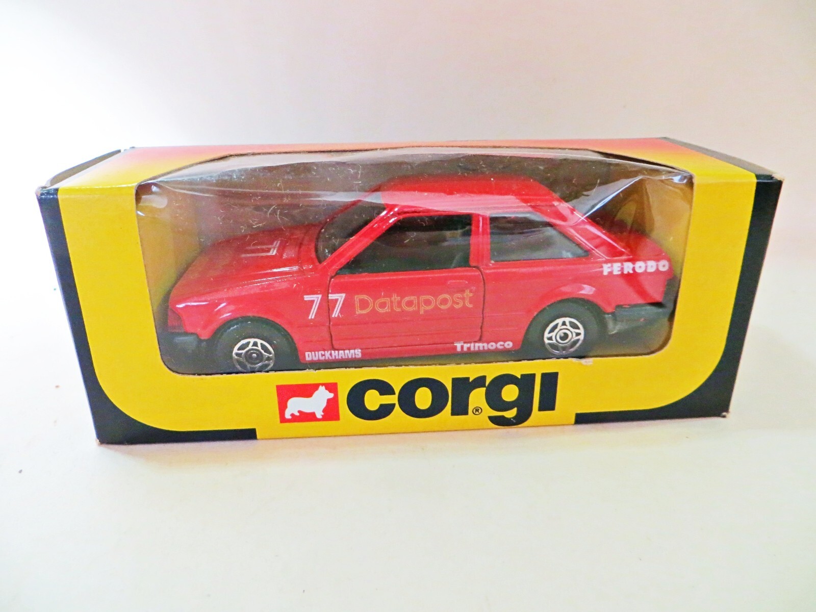 Vintage Corgi 612 Ford Escort Mk.III Datapost Racing Car #77 MIB Boxed