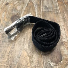 Gelante Canvas Elastic Fabric Woven Stretch Braided Belt Black S