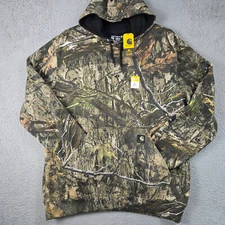 Carhartt Camo Sweater Mens Extra Large XL Green Outdoor Mossy Oak Hoodie NWT