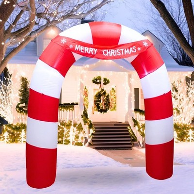 8FT Inflatable Candy Bar Arch Outdoor Decoration, Christmas Blow Up Yard Deco...