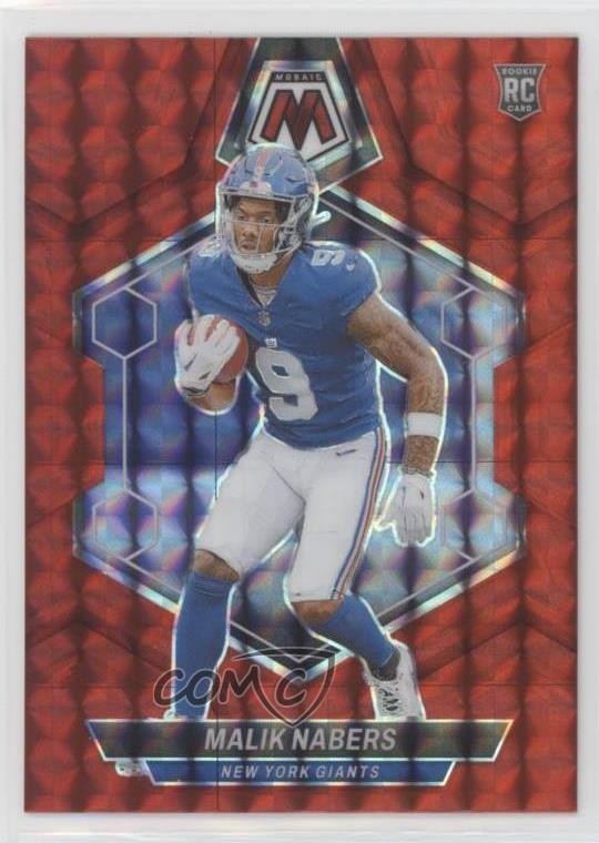 2024 Panini Mosaic Rookies Red Mosaic Prizm Malik Nabers #306 Rookie RC 1n8m