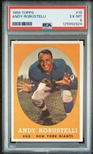 1958 Topps #15 Andy Robustelli New York Giants (HOF) PSA 6 EX-MINT New Slab!