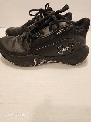 Under Armour Boys Lockdown 7 Black Basketball Shoes Size 4 
