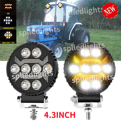 2x 4.3'' Round Flood LED Work Light Fit Massey Ferguson Tractor 2012 5425 5435